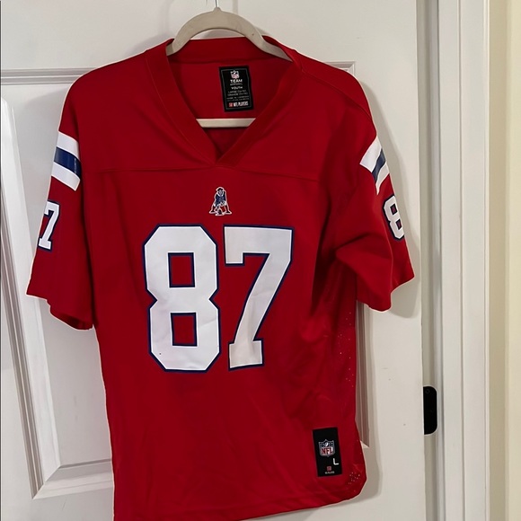 Retro patriot Gronkowski rare NFL Red and White youth large Jersey